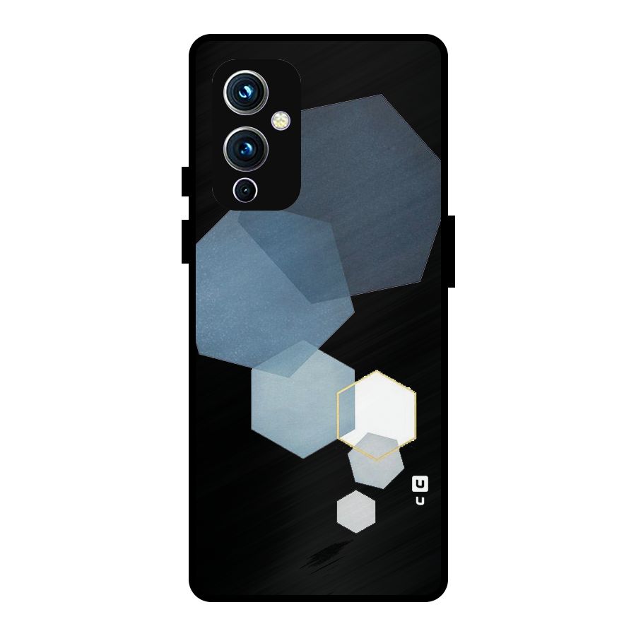 Shades Of Blue Shapes Metal Back Case for OnePlus 9