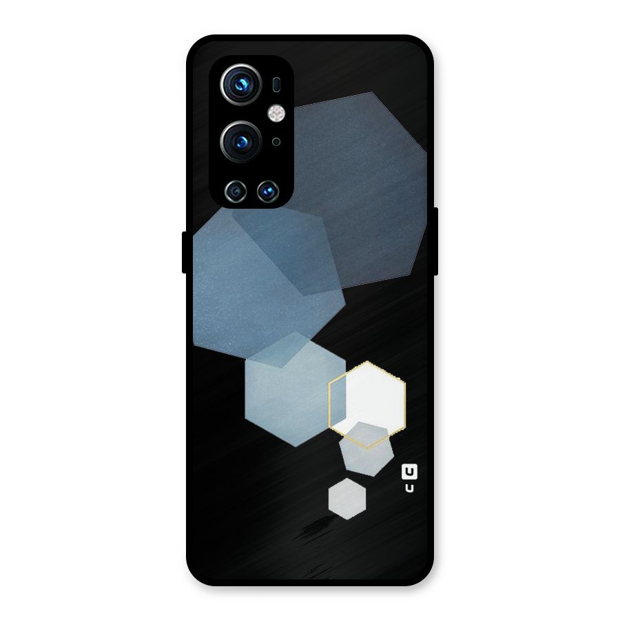 Shades Of Blue Shapes Metal Back Case for OnePlus 9 Pro