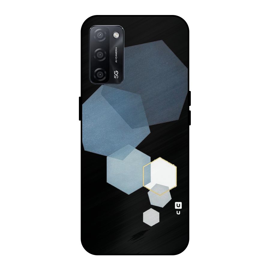 Shades Of Blue Shapes Metal Back Case for Oppo A53s 5G