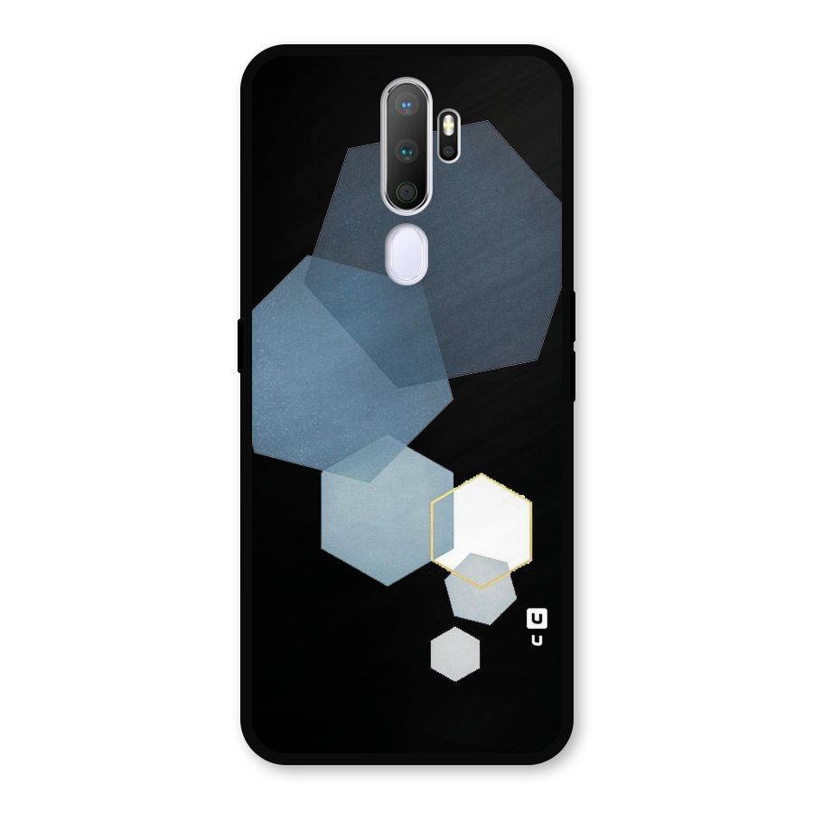 Shades Of Blue Shapes Metal Back Case for Oppo A9 (2020)