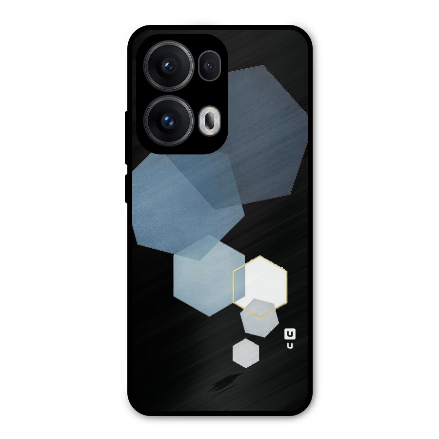 Shades Of Blue Shapes Metal Back Case for Oppo Reno13 Pro