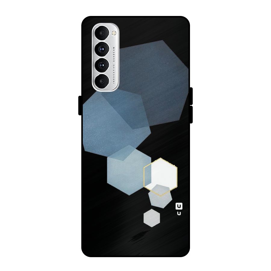 Shades Of Blue Shapes Metal Back Case for Oppo Reno4 Pro