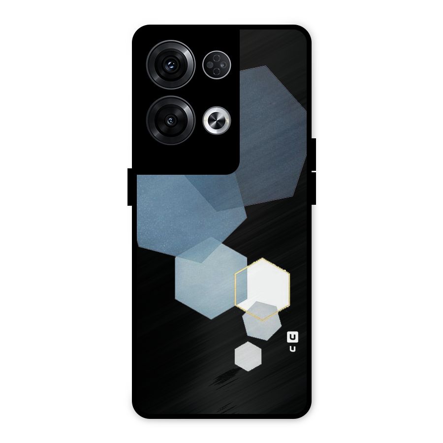 Shades Of Blue Shapes Metal Back Case for Oppo Reno8 Pro 5G