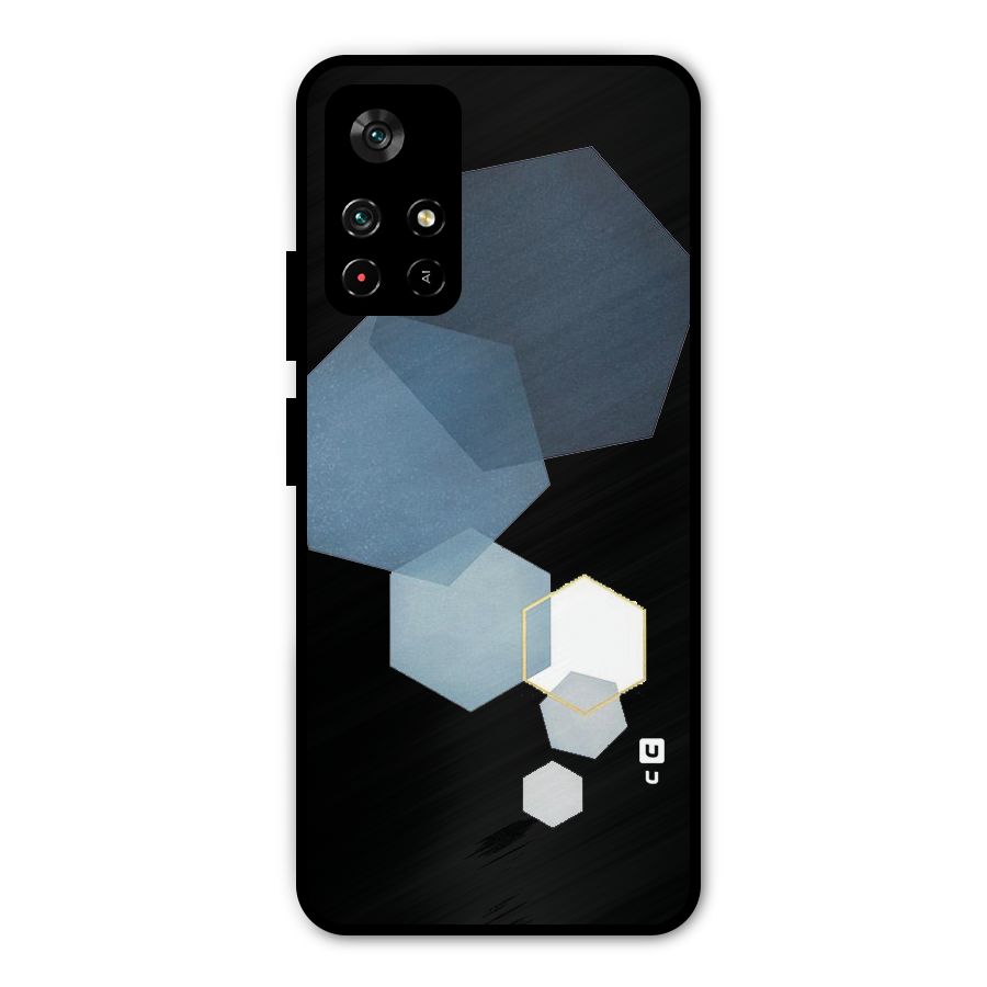 Shades Of Blue Shapes Metal Back Case for Poco M4 Pro 5G