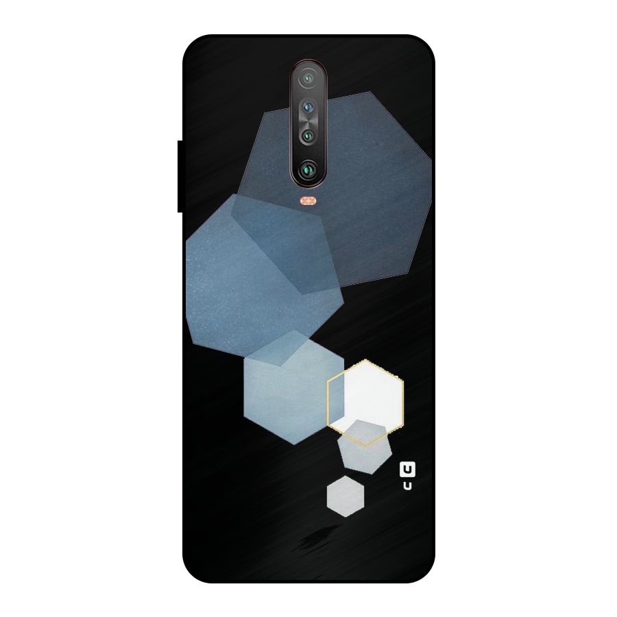 Shades Of Blue Shapes Metal Back Case for Poco X2