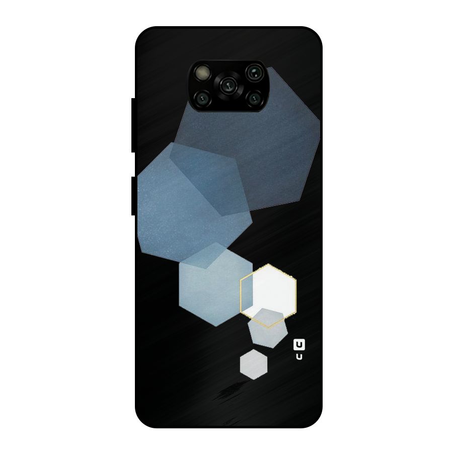 Shades Of Blue Shapes Metal Back Case for Poco X3