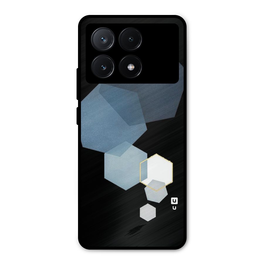Shades Of Blue Shapes Metal Back Case for Poco X6 Pro