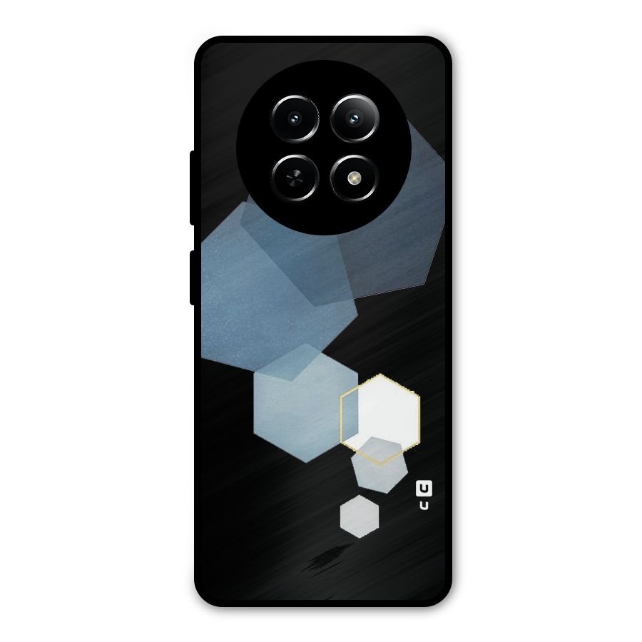 Shades Of Blue Shapes Metal Back Case for Realme 12 5G