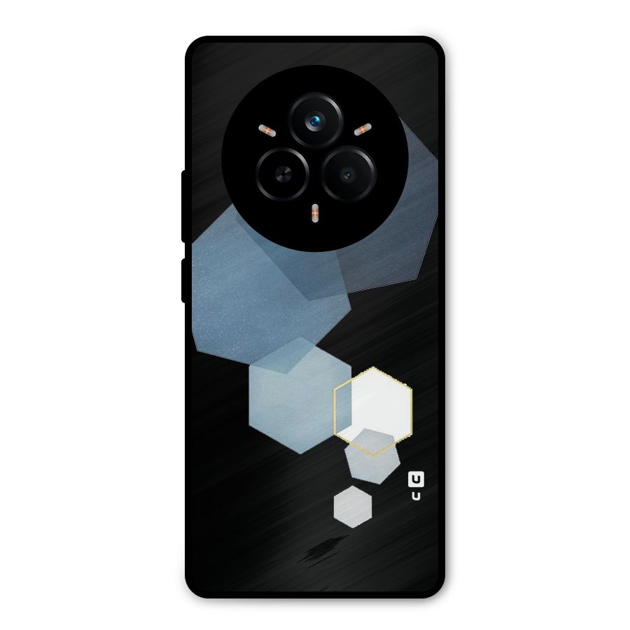 Shades Of Blue Shapes Metal Back Case for Realme 14 Pro