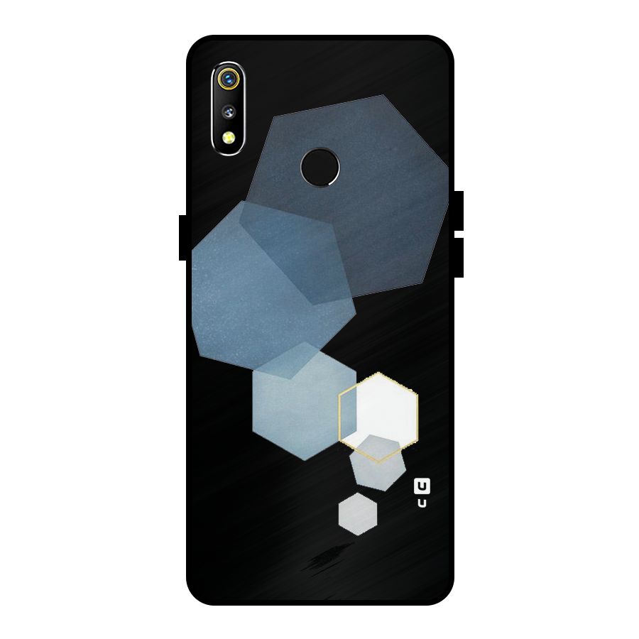 Shades Of Blue Shapes Metal Back Case for Realme 3i