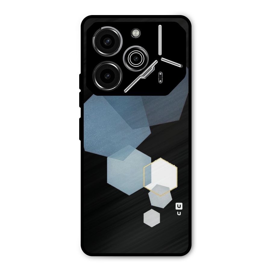 Shades Of Blue Shapes Metal Back Case for Tecno Pova 6 Pro