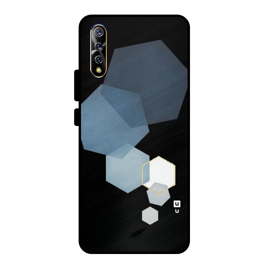 Shades Of Blue Shapes Metal Back Case for Vivo S1