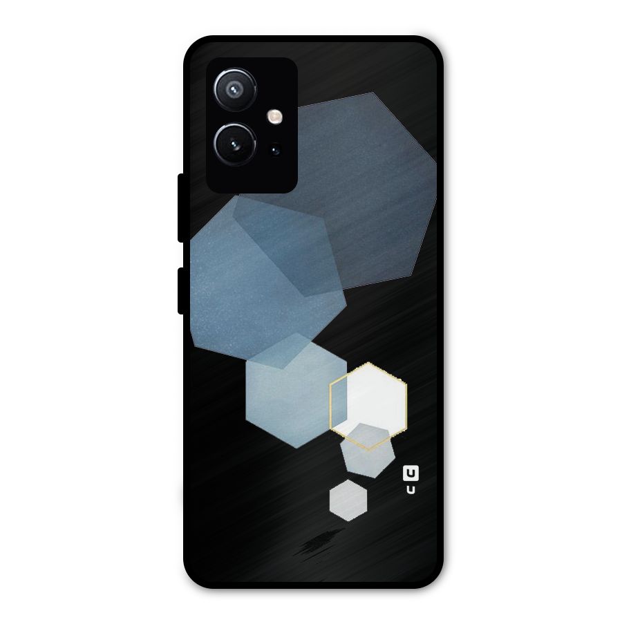 Shades Of Blue Shapes Metal Back Case for Vivo T1 5G