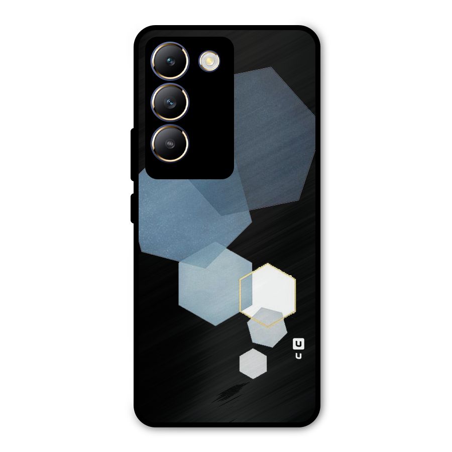 Shades Of Blue Shapes Metal Back Case for Vivo T3 5G