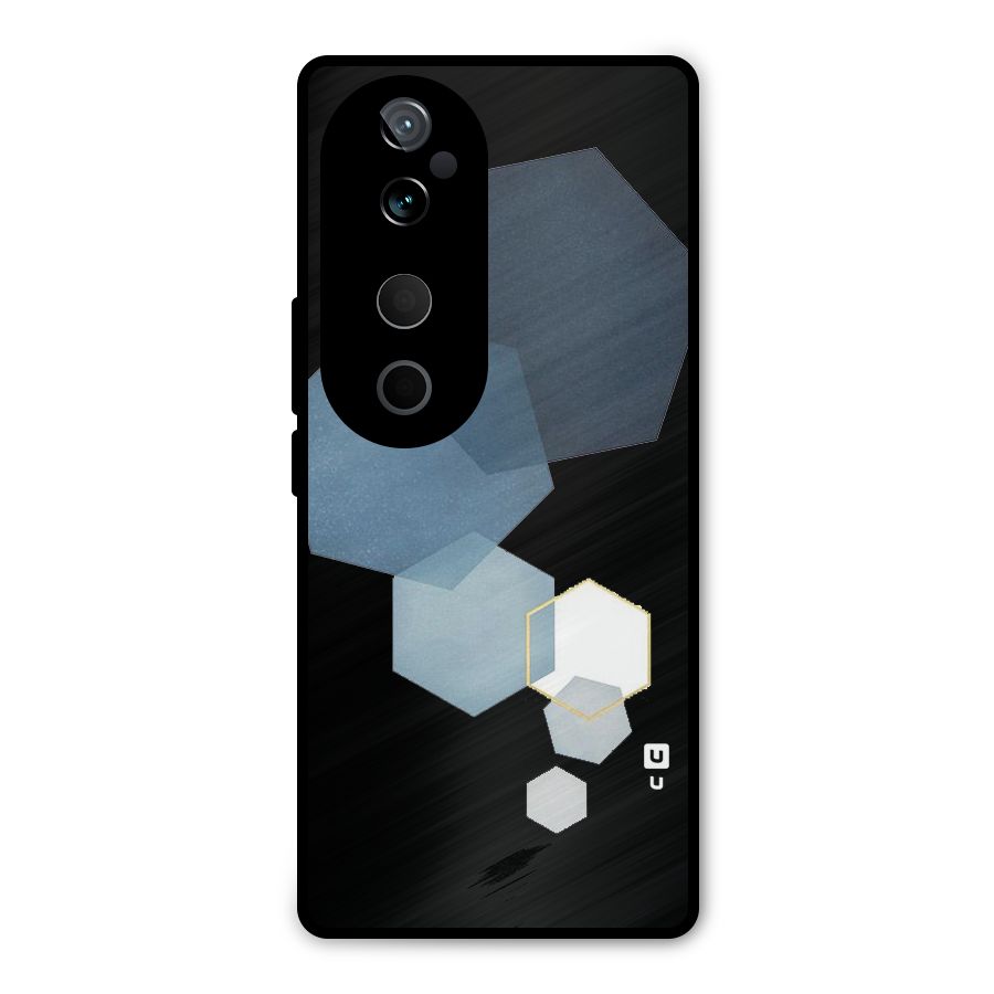 Shades Of Blue Shapes Metal Back Case for Vivo T3 Ultra