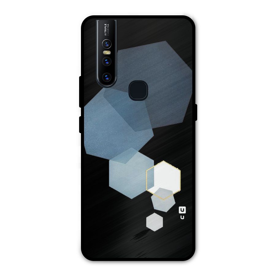 Shades Of Blue Shapes Metal Back Case for Vivo V15