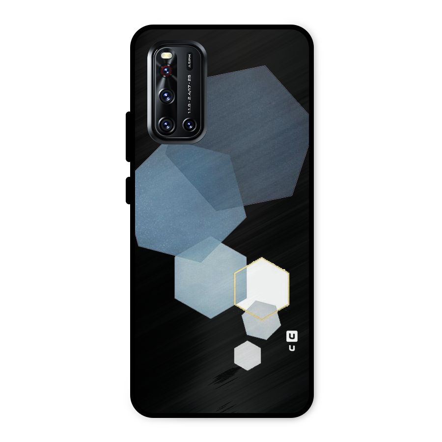 Shades Of Blue Shapes Metal Back Case for Vivo V19