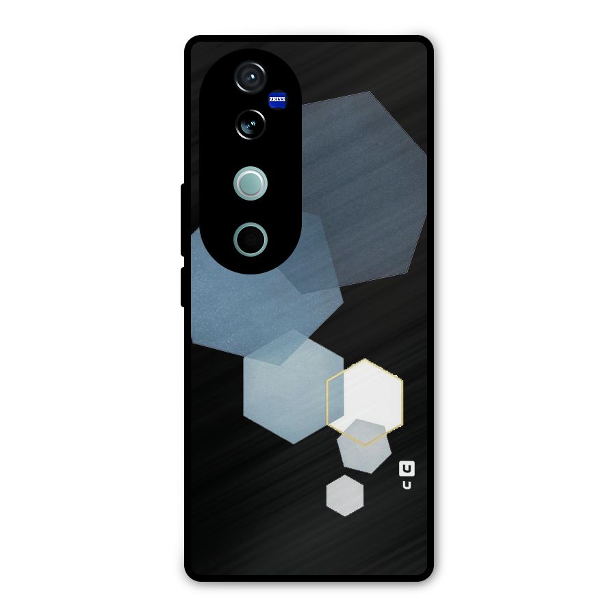 Shades Of Blue Shapes Metal Back Case for Vivo V40