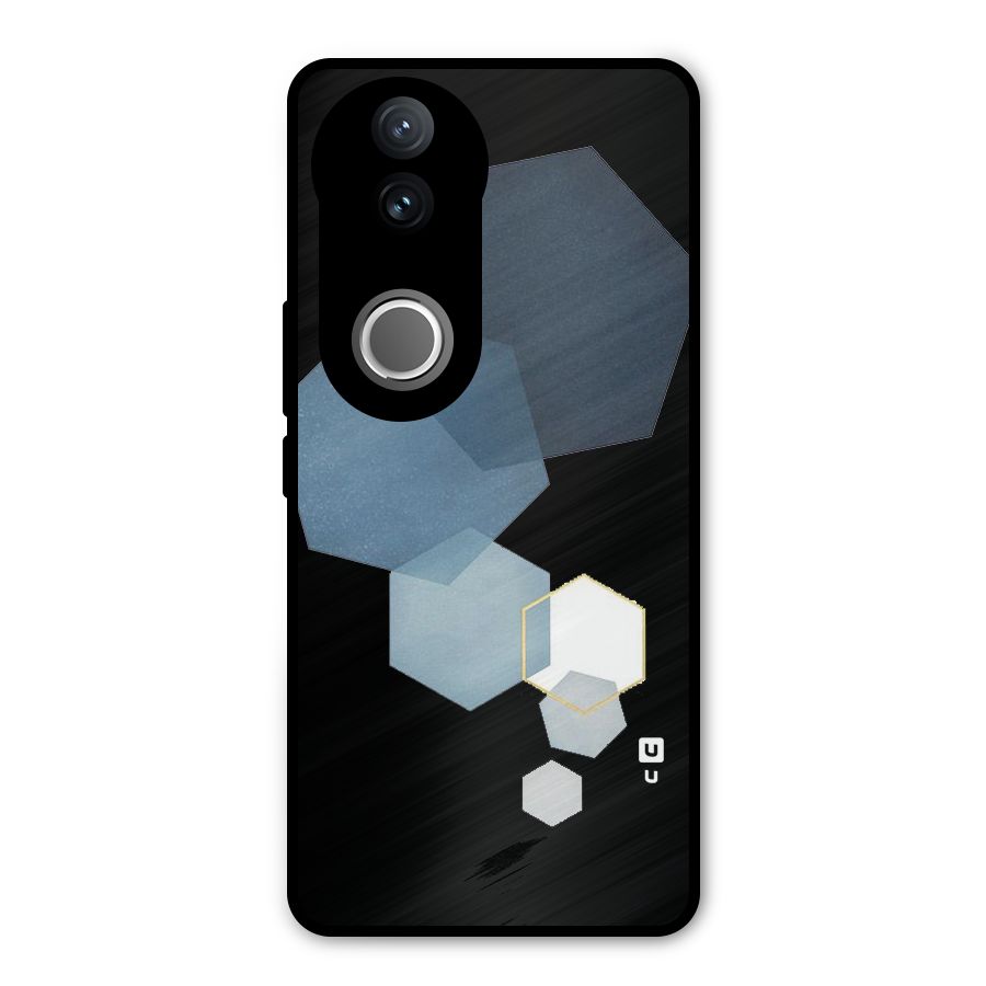 Shades Of Blue Shapes Metal Back Case for Vivo V50e