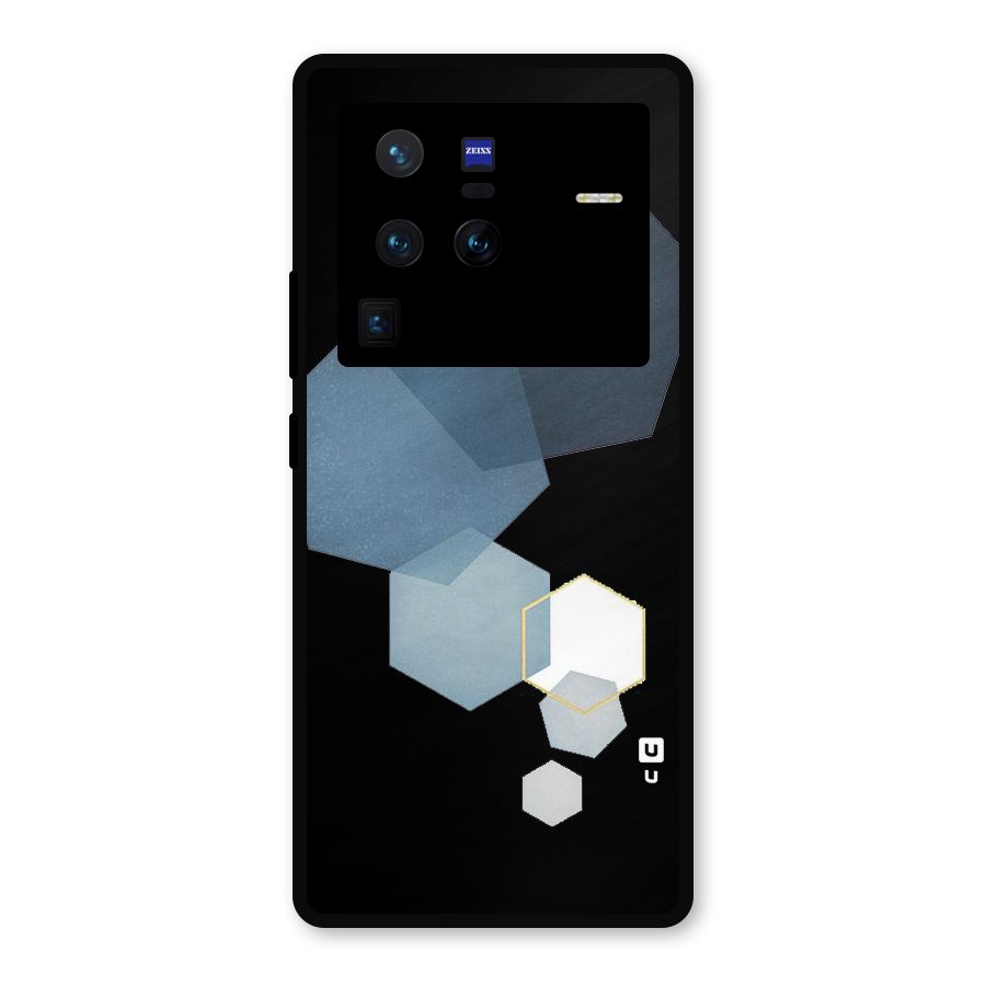 Shades Of Blue Shapes Metal Back Case for Vivo X80 Pro
