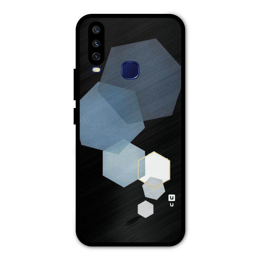 Shades Of Blue Shapes Metal Back Case for Vivo Y12