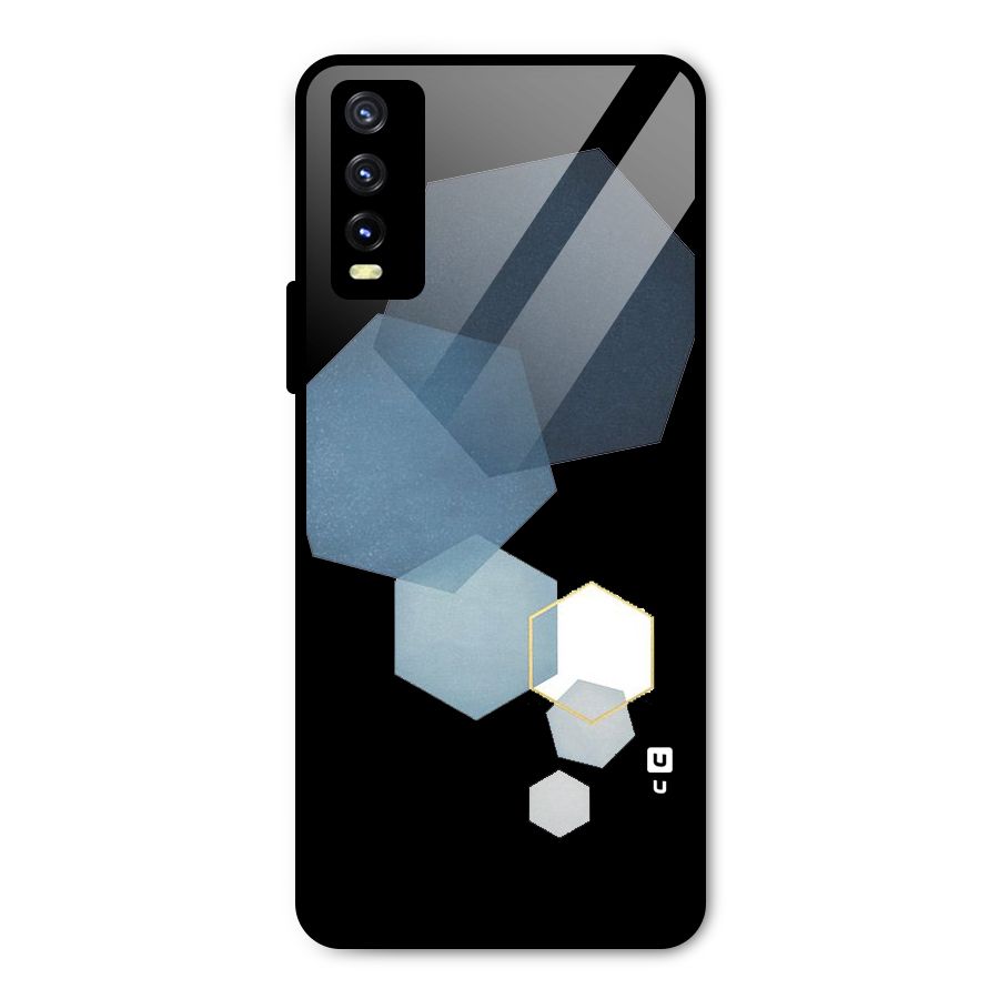 Shades Of Blue Shapes Metal Back Case for Vivo Y20