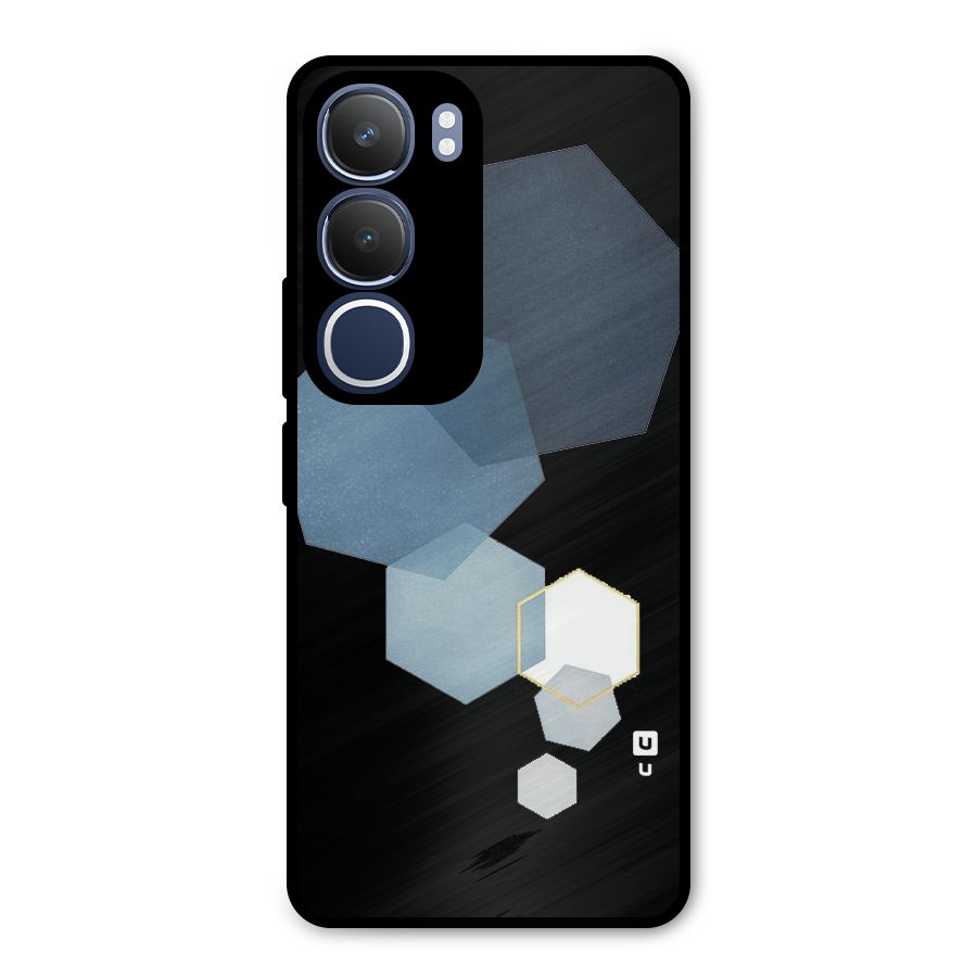 Shades Of Blue Shapes Metal Back Case for Vivo Y29