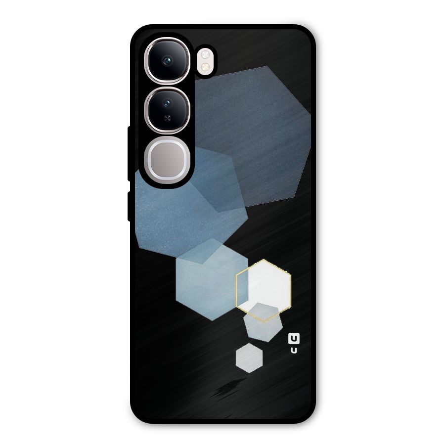 Shades Of Blue Shapes Metal Back Case for Vivo Y300