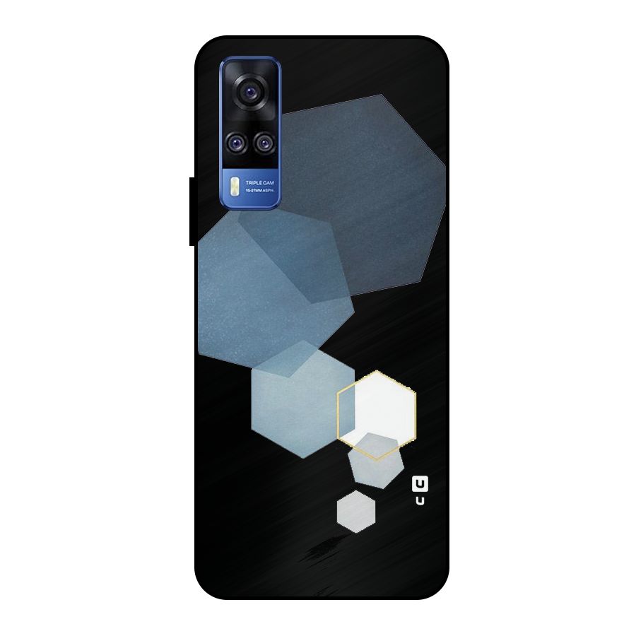 Shades Of Blue Shapes Metal Back Case for Vivo Y51