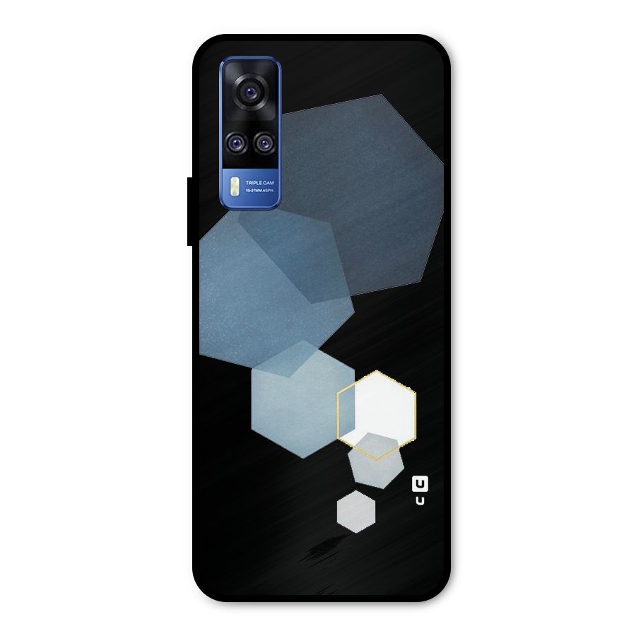 Shades Of Blue Shapes Metal Back Case for Vivo Y51A