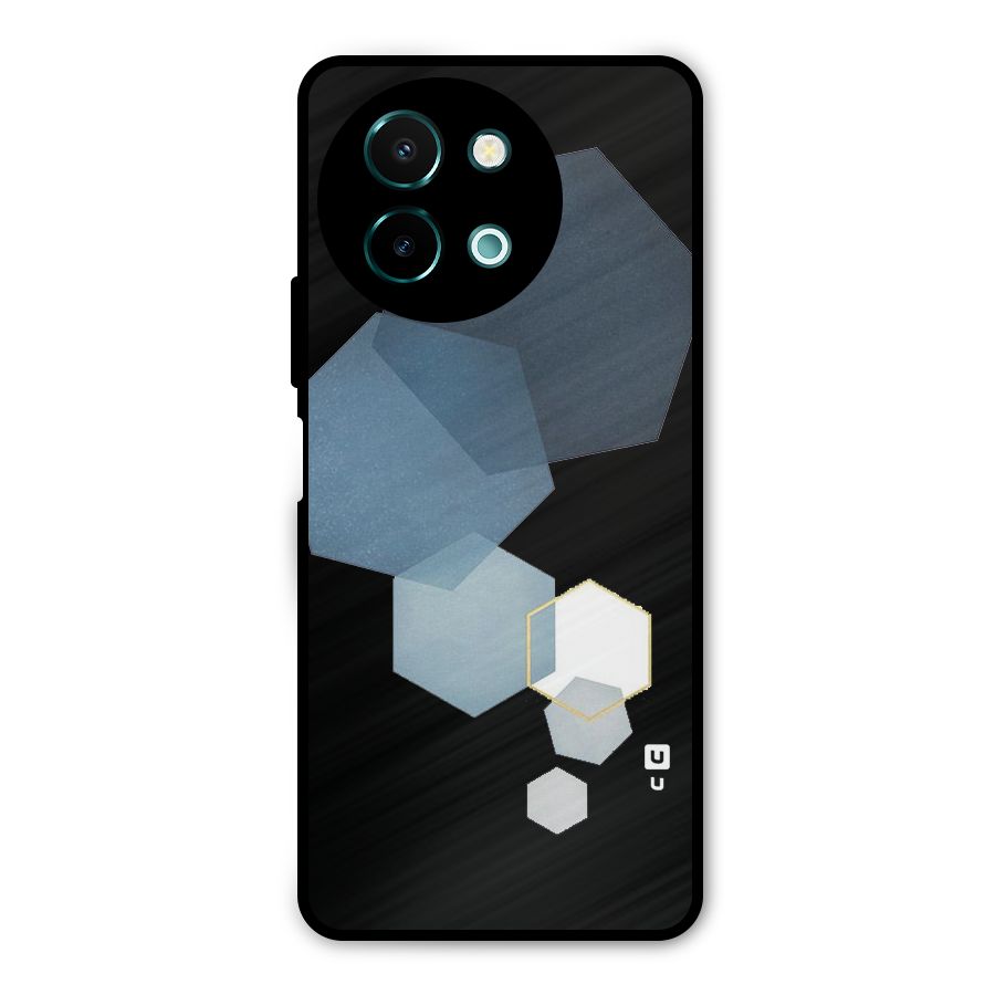 Shades Of Blue Shapes Metal Back Case for Vivo Y58