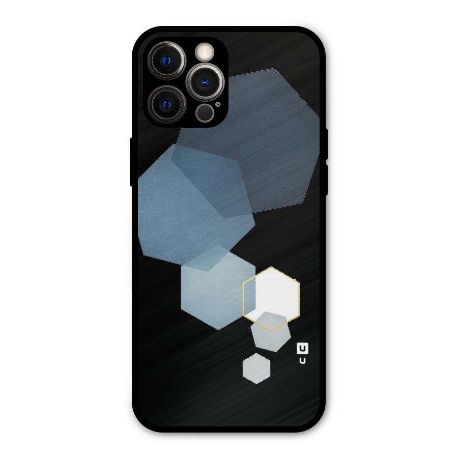 Shades Of Blue Shapes Metal Back Case for iPhone 12 Pro Max