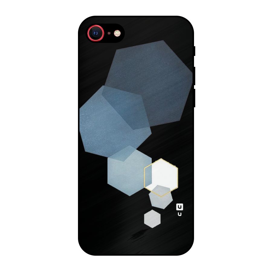 Shades Of Blue Shapes Metal Back Case for iPhone 7