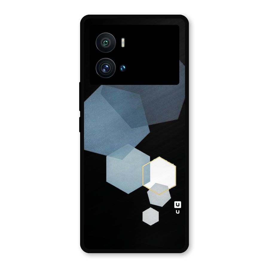 Shades Of Blue Shapes Metal Back Case for iQOO 9 Pro