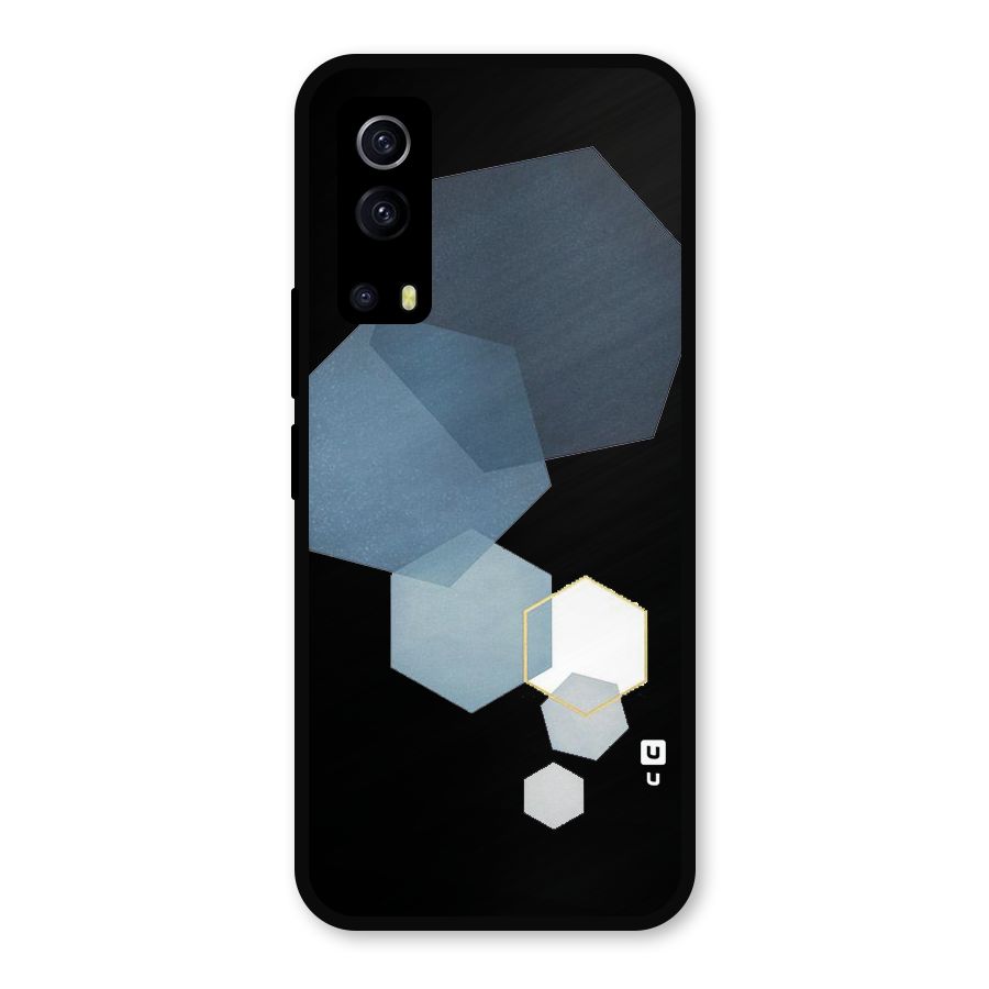 Shades Of Blue Shapes Metal Back Case for iQOO Z3
