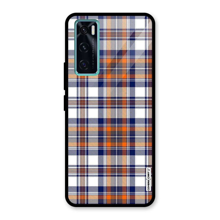 Shades Of Check Glass Back Case for Vivo V20 SE
