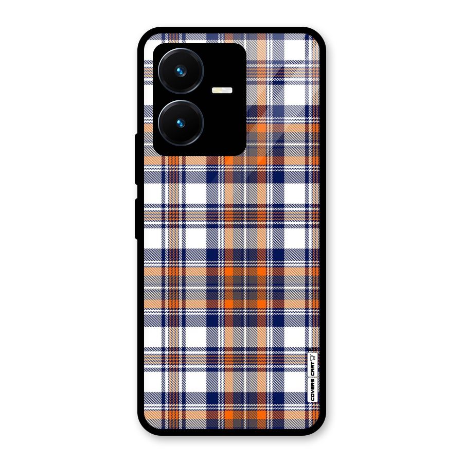 Shades Of Check Glass Back Case for Vivo Y22s