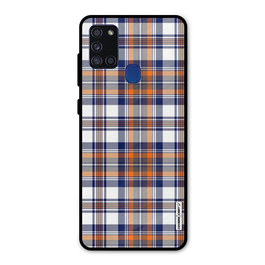 Shades Of Check Metal Back Case for Galaxy A21s