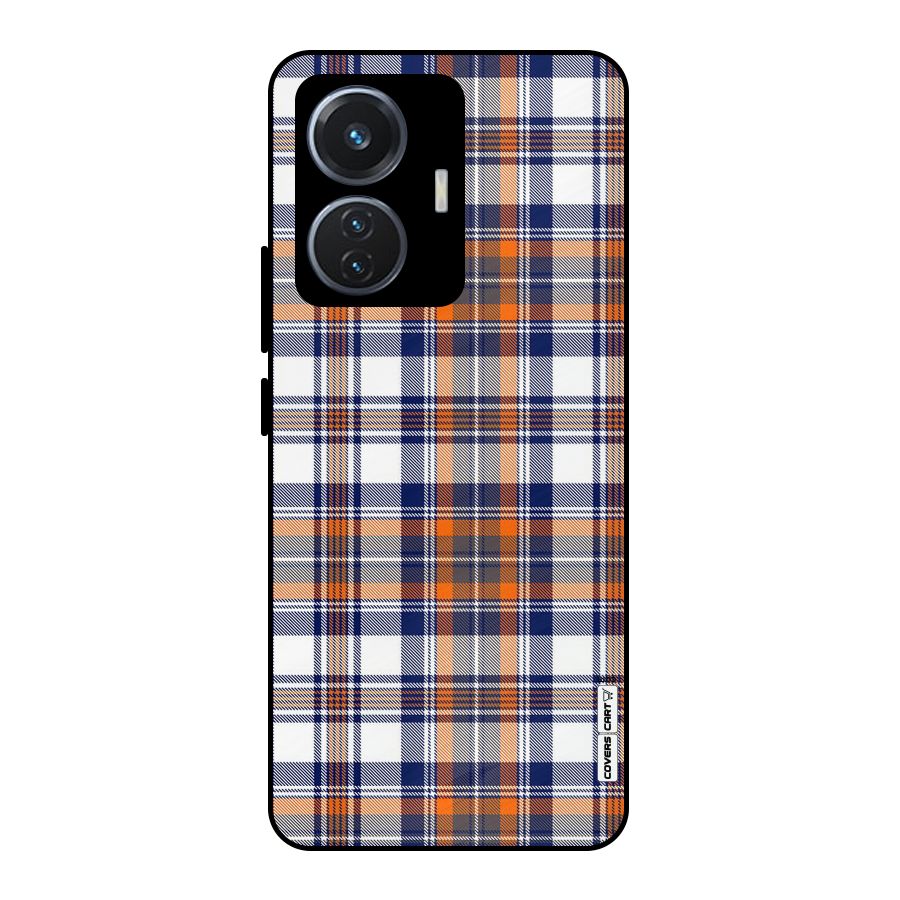 Shades Of Check Metal Back Case for Vivo T1 44W