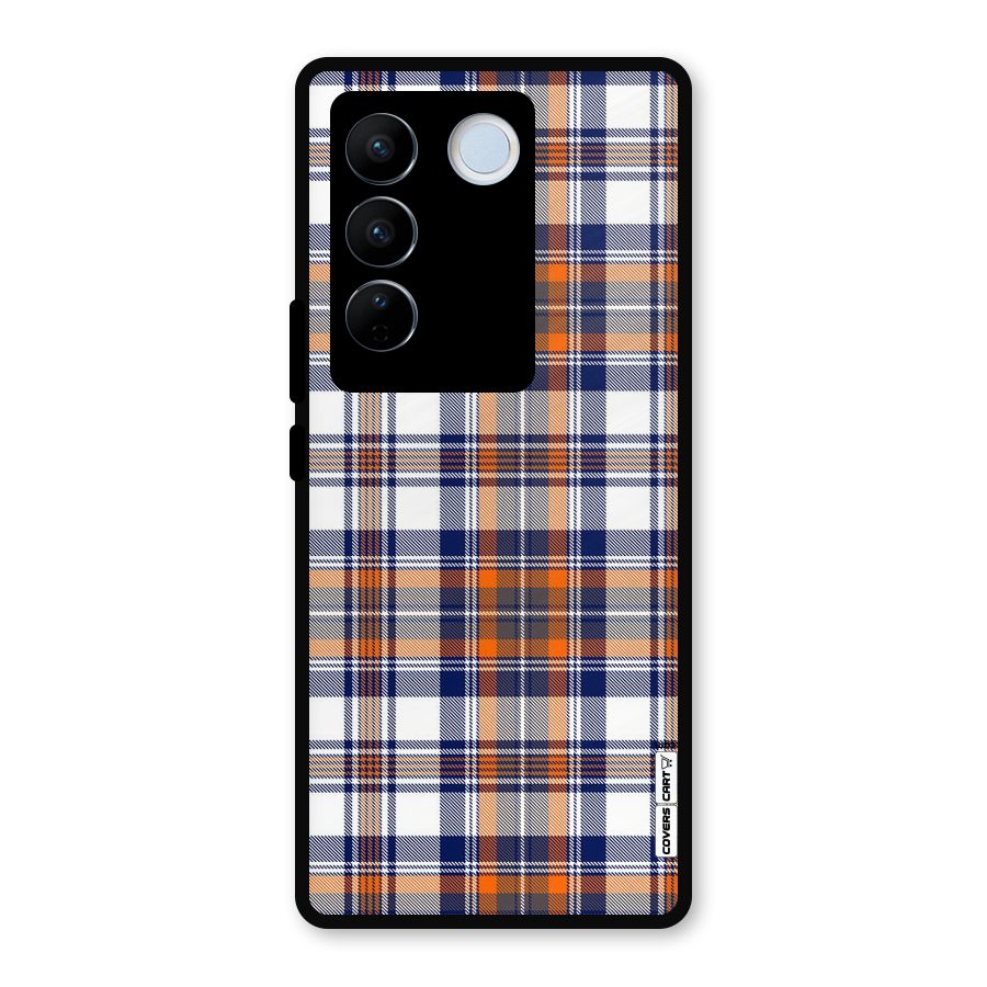 Shades Of Check Metal Back Case for Vivo V27