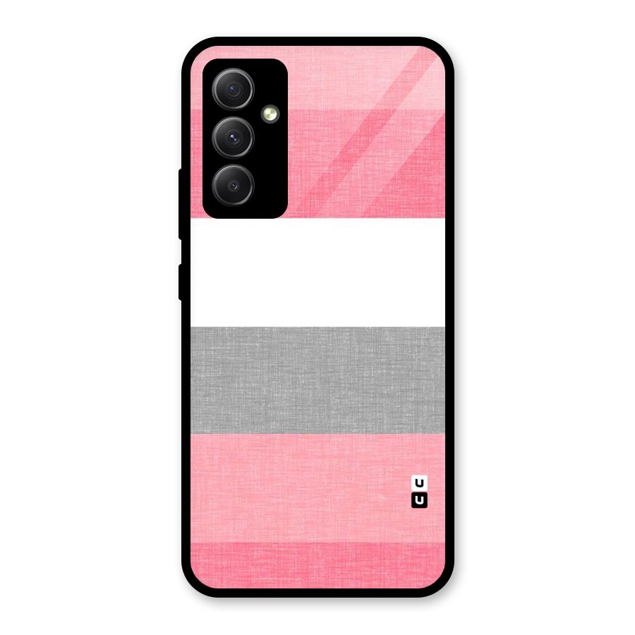 Shades Pink Stripes Glass Back Case for Galaxy A34