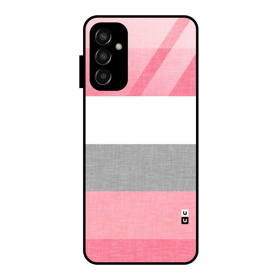 Shades Pink Stripes Glass Back Case for Galaxy F13