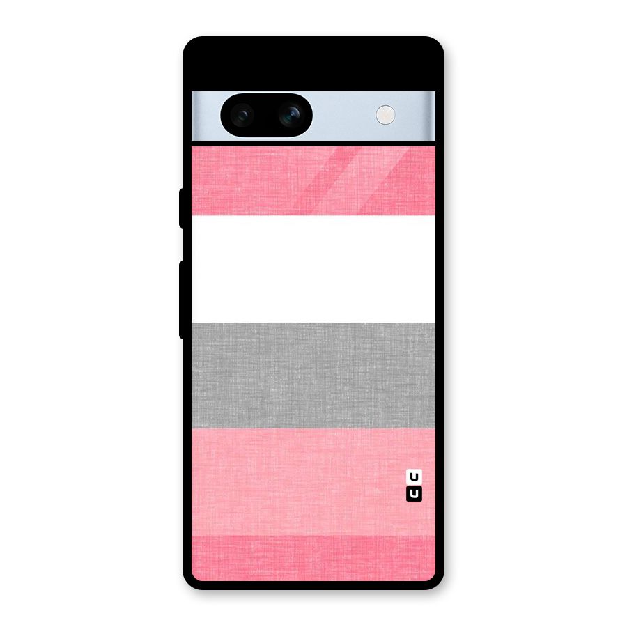 Shades Pink Stripes Glass Back Case for Google Pixel 7a