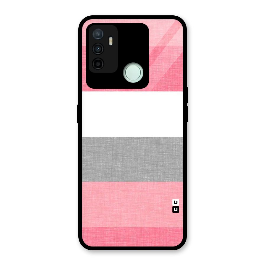 Shades Pink Stripes Glass Back Case for Oppo A53