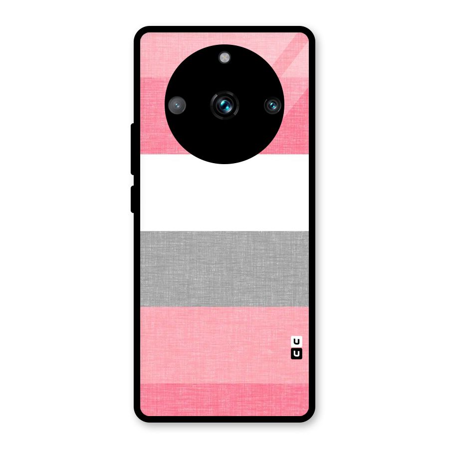 Shades Pink Stripes Glass Back Case for Realme 11 Pro Plus