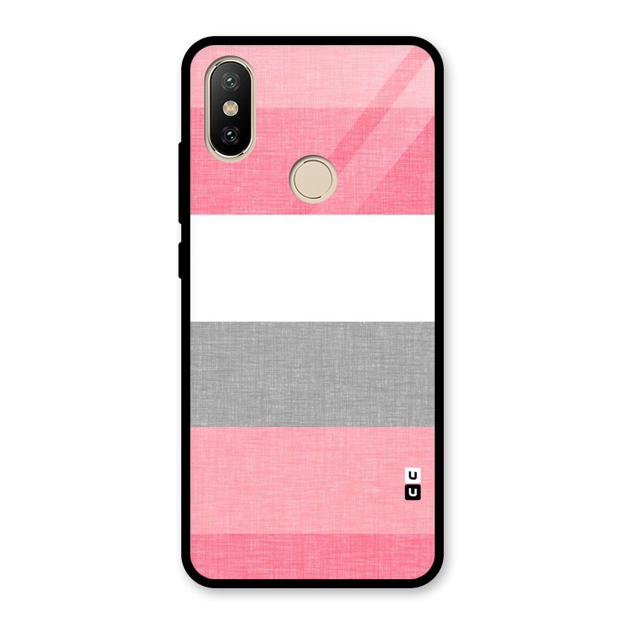 Shades Pink Stripes Glass Back Case for Redmi A2