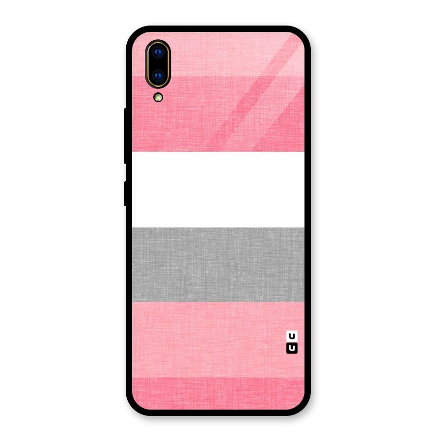 Shades Pink Stripes Glass Back Case for Vivo V11 Pro