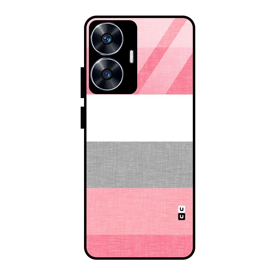 Shades Pink Stripes Glass Back Case for realme C55