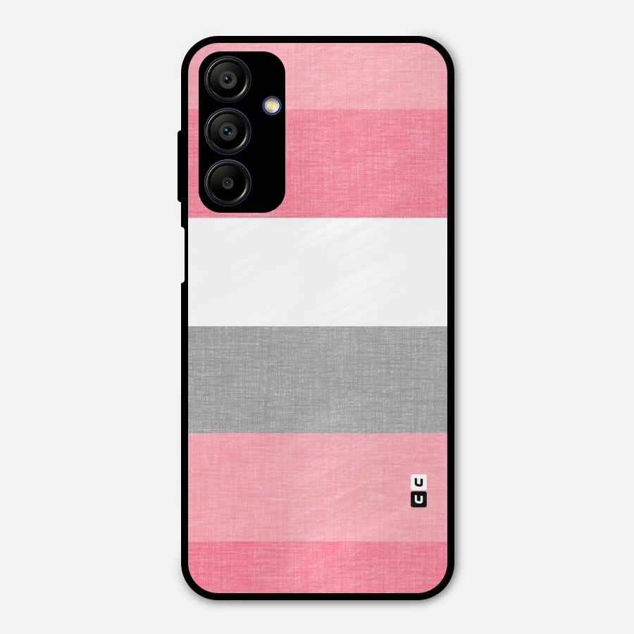 Shades Pink Stripes Metal Back Case for Galaxy A15 5G