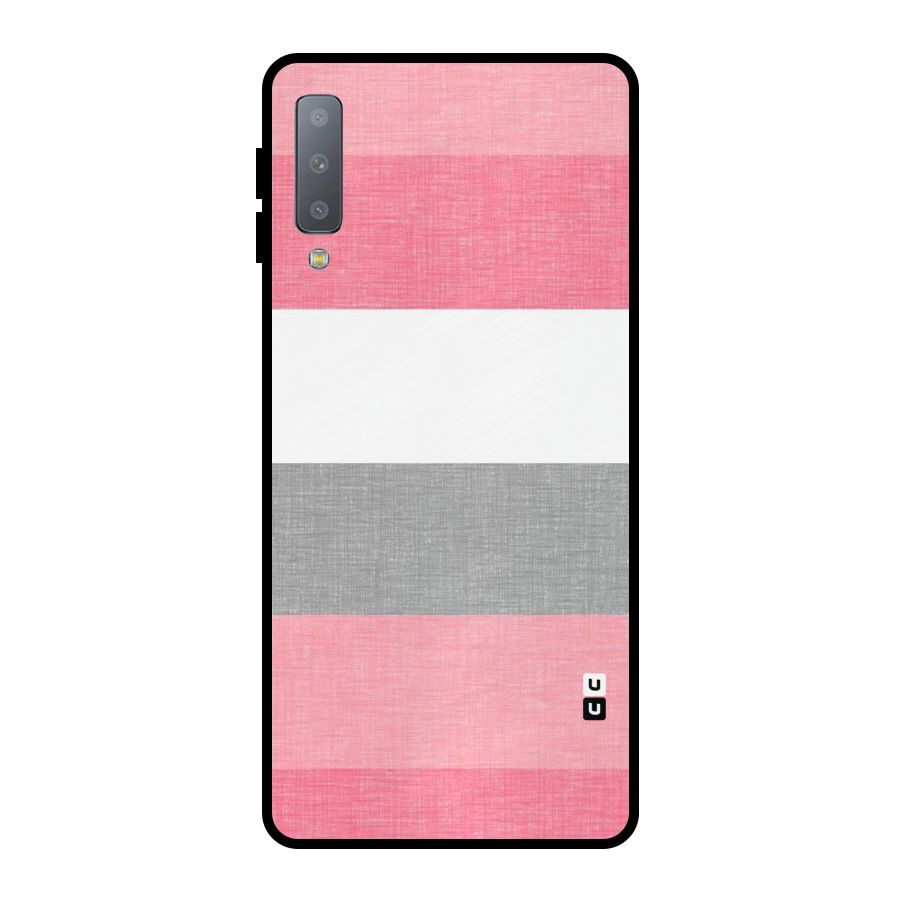 Shades Pink Stripes Metal Back Case for Galaxy A7 (2018)